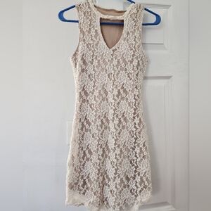 White lace mini dress